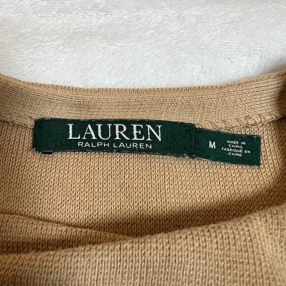 Lauren Ralph Lauren Asymmetrical Zip Up Knit Jacket Size Medium Neutral Classic - Picture 4 of 10